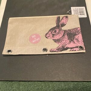 NWT Canvas Bunny Pencil Pouch
